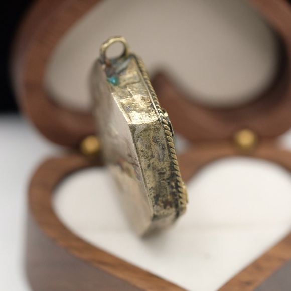 Vintage Green Color Pendant heavy handmade BOHEMIAN SUPER COOL - Picture 4 of 8